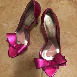 🎀 Pari Hilton pink bow 🎀 heels size 7.5 M